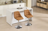 Set of 2 Bar Stools,with Chrome Footrest and Base Swivel Height Adjustable Mechanical Lifting Velvet W1249P243519