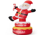 6FT Rotating Standing Santa Inflatable, 4 LED Lights, 210D Polyester Christmas Decor, US Plug 34939644