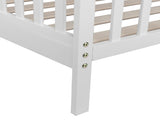 Wooden Baby Toddler Bed Children Bedroom Furniture with Safety Guardrails White 78395251