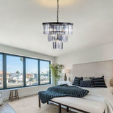 (Same as W1340102277/L5007) Black Luxury Crystal Chandelier Modern Chandeliers Lights Fixture W1340P189315