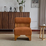 Modern Boucle Lounge Chair with Solid Wood Frame and Rolled Backrest, Soft and Durable Boucle N767P256409D