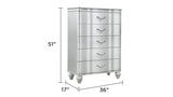 Landmark Traditional Style 5-Drawer Chest With metal drawer pulls Made with Wood in Silver B009P235328