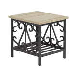 3-Piece Occasional Table Set Coffee Table and 2 End Tables Faux Marble Black Metal Finish Living B011P289731