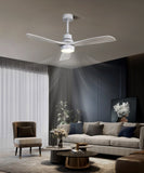 52 Inch Ceiling Fan Light With 6 Speed Remote Silver 3 Wood Blade Reversible DC Motor For Bedroom W93494500