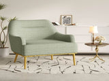 Modern Accent Chair Upholstered Armchair Single Sofa Chair with Curved Backrest and Gold Metal Legs N763P360684F