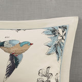 7 Piece Printed Cotton Twill Comforter Set Khaki Queen B03597224