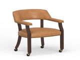 Gorman Dining and Game Chair in Walnut with Saddle Faux Leather B050P412223