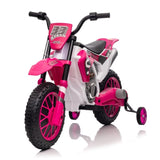 ZNTS 12V Kids Ride on Toy Motorcycle, Electric Motor Toy Bike with Training Wheels for Kids 3-6, Rose Red W2181P164393