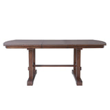 60"-78" Extendable Dining, Farmhouse Wooden Kitchen with Removable Leaf, Large Expanding N752P271802C