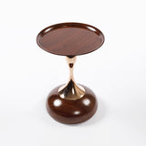 Mermaid Tail End Coffee Table Round Side Table, Modern Metal Pedestal Table, Minimalist Accent Table W2664P232833