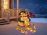 2.2FT Lighted Penguin Riding Sleigh Christmas Decorations, Pre-lit Holiday Decor with 130 Warm White 67325185