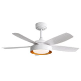 42 Inch Ceiling Fans with LED Light 22W and Remote Control 6 Wind Speed Reversible DC Motor White W934P244412