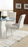 ZNTS Contemporary White Padded Leatherette 2pc Side Chairs Set of 2 Chairs Kitchen Dining Room Metal B01158418