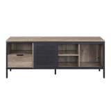 Rustic Oak and Black 1-Drawer TV Stand B062P209414