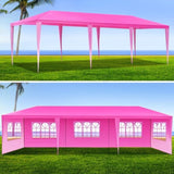 10x30' Wedding Party Canopy Tent Outdoor Gazebo with 8 Removable Sidewalls Pink Color W1205P299559