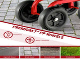 360&deg Garden Rolling Workseat with Swivel Seat and Adjustable Height-Red 53694897