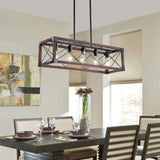 (Same as W1340P155968/L1011-RW) 5-Light Retro Farmhouse Chandelier For Kitchen, Living, Dining W1340P206645
