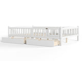 Full Platform Bed with Full-length Guardrails, Kids Platform Bed with Storage Drawers, Childlike and W1580P534503