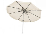10 Ft Solar Powered Patio Umbrella with 24 LED Lights, Beige Outdoor Market Umbrella 90952387