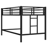 Twin Size Metal Loft Bed, Loft Bed with Easy Climbing Ladder and Guardrails for Kids, Black 13086295
