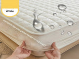 (Cream white 180cm*200cm) Cotton-Padded Waterproof Mattress Protector, Dust-Proof Bed Cover (Without 60767957