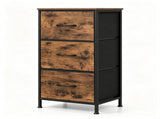 3-Layer Fabric Storage Cabinet, Vertical Narrow Dresser Tower with Smooth Metal Glide Drawers, 57004774