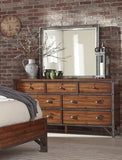Industrial Design Bedroom 1pc Dresser of 7 Drawers Rustic Brown and Gunmetal Finish Wooden B011P152673