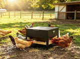 Heavy Duty Stainless Steel Chicken Feed Hopper with Lift Top Cover, Raised Legs Spill-Proof Poultry 61356774