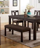 Classic Elegant Design Wooden 1pc Bench Only Dining Room Upholstered Seat Walnut Finish Bench B011P245909