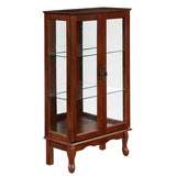 Curio Cabinet Lighted Curio Diapaly Cabinet with Adjustable Shelves and Mirrored Back Panel, W169392181