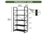 5 Tier Bookshelf, Classically Home Office Bookcase Shelf Storage Organizer, Book Rack,Black 33074834