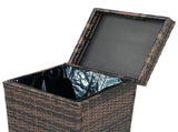 With Top Cover Iron Frame Rattan Trash Can Brown Gradient 87596867