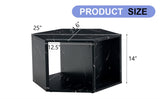 Hexagonal MDF coffee table, black marble pattern stickers, multi-hole design to give more storage W1512P348809