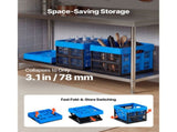Plastic Collapsible Storage Bins, 25L Set of 3, Stackable Folding Crates with Handles, Supports 22 77408521