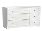 Left 3 Large Drawers Right 3 Small Drawers MDF Painted Drawer Cabinet 42.52*15.75*32.28in White 17224195
