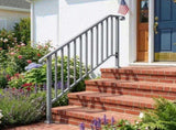 Handrails for Outdoor Steps, Iron Handrail Fits 4 Step, Transitional Handrail with Installation Kit, 20221483