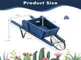 2 In 1 Wheelbarrow PlanterWooden Wagon Planter with 9 Magnetic Accessories for Garden Yard 43009863