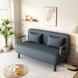 55 Convertible Chair Bed, Tri-Fold Sofa Bed with Adjustable Backrest & Pillow, Leisure Chaise W1767106624