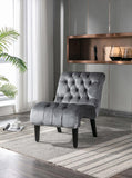 COOLMORE Modern Velvet Armless Accent Living Room Chair / Leisure Chair,Upholstered Fabric Button W39550130