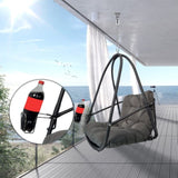 Swing Egg Chair with Stand Indoor Outdoor Wicker Rattan Patio Basket Hanging Chair with C Type W2707P296438