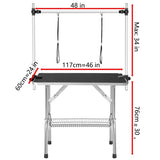 ZNTS Professional Dog Pet Grooming Table Large Adjustable Heavy Duty Portable w/Arm & Noose & Mesh Tray 19484831