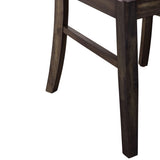 Almeta Solid Wood Slat Back Upholstered Dining Chairs, Set of 2 -Dark Umber Brown Finish T2574P164540