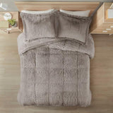 King/Cal King Shaggy Long Fur Comforter Mini Set B03595901