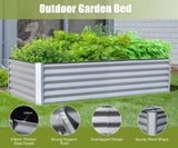 6x3x1.5ft Galvanized Raised Garden Bed, Outdoor Planter Garden Boxes Large Metal Planter Box for W1859P197905