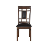 Classic Cherry Finish 6pc Dinng Set Table Bench 4x Chairs Faux Leather Upholstery Kitchen Dining B011P194596