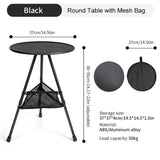 ZNTS Outdoor camping round table, adjustable folding table, easy to carry, suitable for camping, BBQ, 47537072