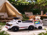 Ride on Push Car, Foot to Floor Sliding Toddler Toy with Trailer, White 32959139