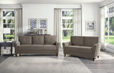 Brown Velvet Upholstery 1pc Comfort Loveseat Plush Seatbacks Tufted Detail Solid Wood Frame Modern B011P204891