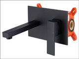 Wall Mount Faucet for Bathroom Sink or Bathtub, Single Handle 2 Holes Brass Rough-in Valve Included, 16446699