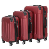 3-in-1 Portable ABS Trolley Case 20" / 24" / 28" Wine Red 87679320